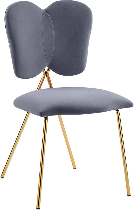 Angel Grey Velvet Dining Chair