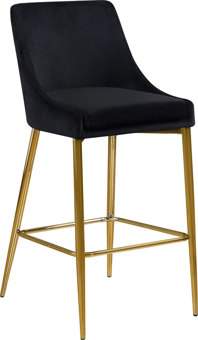 Karina Black Velvet Stool