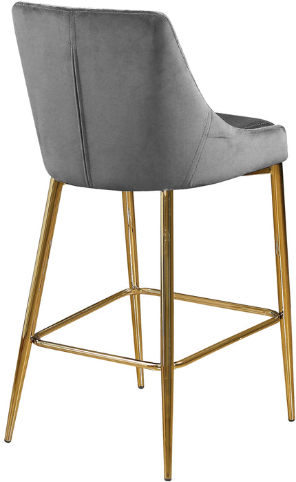 Karina Grey Velvet Stool