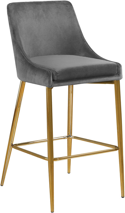 Karina Grey Velvet Stool