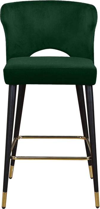 Kelly Green Velvet Stool