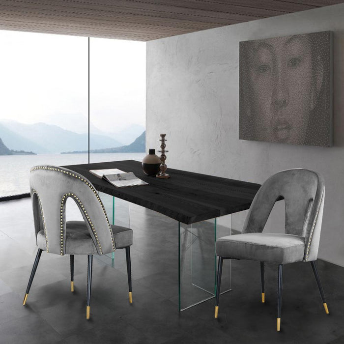 Akoya Grey Velvet Dining Chair