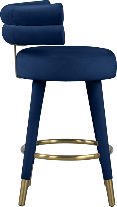 Fitzroy Navy Velvet Counter Stool