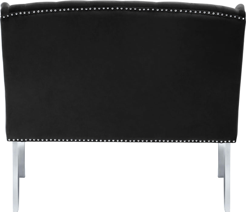 Suri Black Velvet Settee Bench