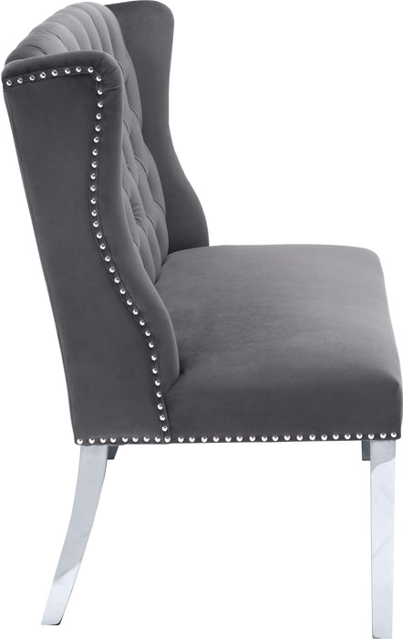 Suri Grey Velvet Settee Bench