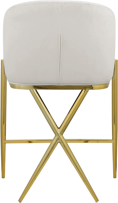 Xavier Cream Velvet Counter Stool