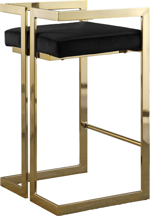 Ezra Black Velvet Stool