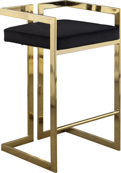 Ezra Black Velvet Stool