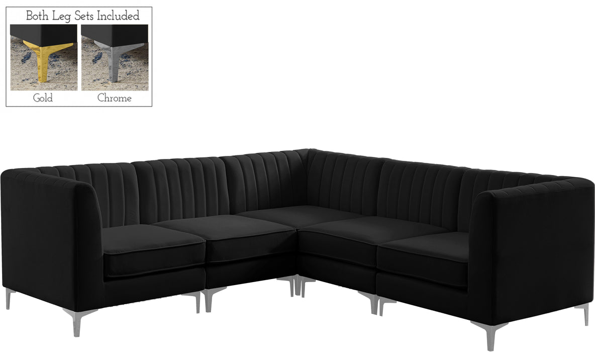 Alina Black Velvet Modular Sectional