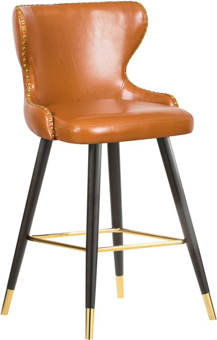 Hendrix Cognac Faux Leather Counter/Bar Stool