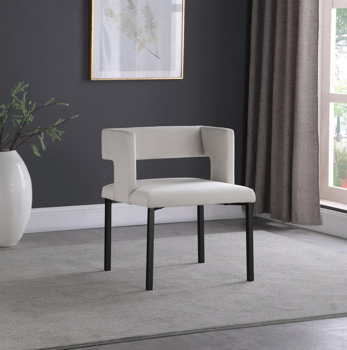 Caleb Cream Velvet Dining Chair