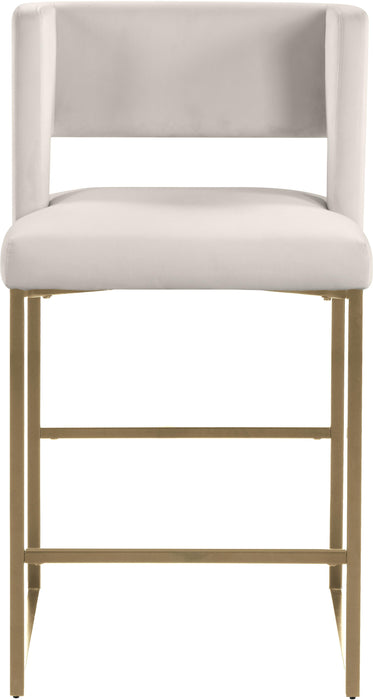 Caleb Cream Velvet Counter Stool