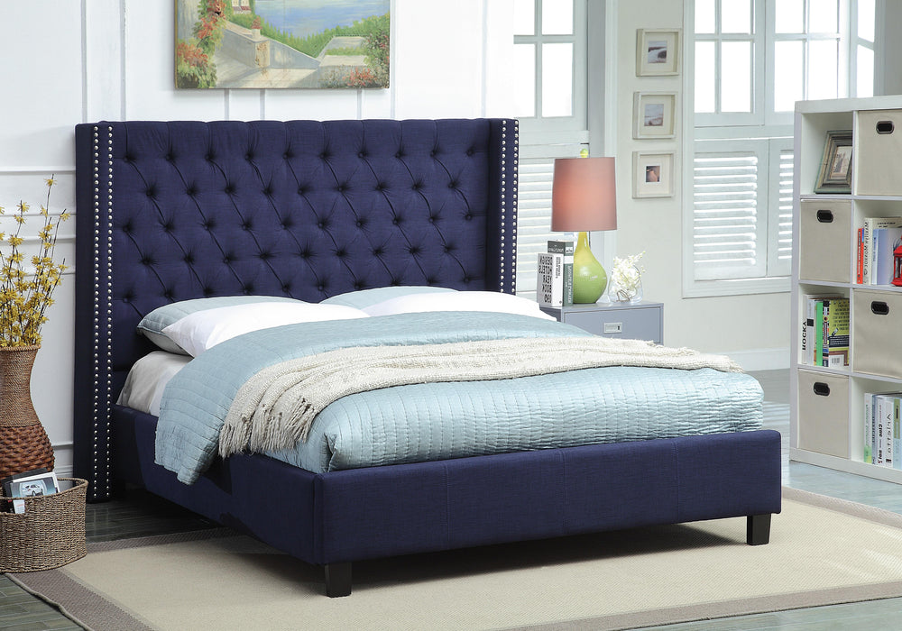 Ashton Navy Linen Full Bed