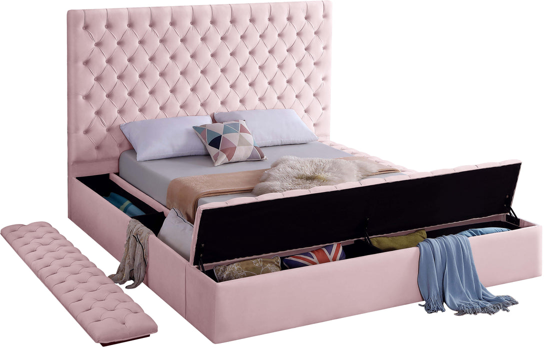 Bliss Pink Velvet Full Bed (3 Boxes)