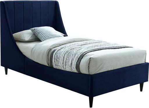 Eva Navy Velvet Twin Bed image