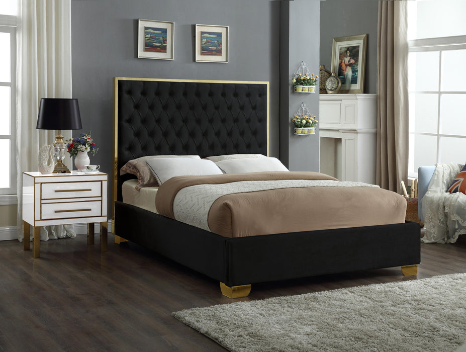 Lana Black Velvet King Bed