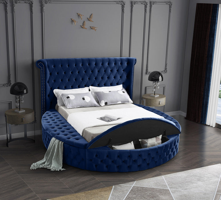 Luxus Navy Velvet Full Bed (3 Boxes)