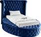 Luxus Navy Velvet Twin Bed (3 Boxes) image