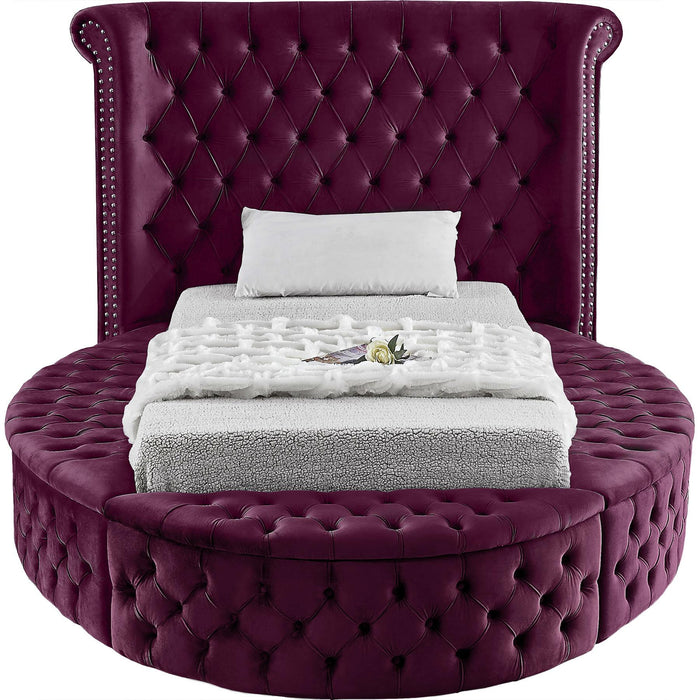 Luxus Purple Velvet Twin Bed