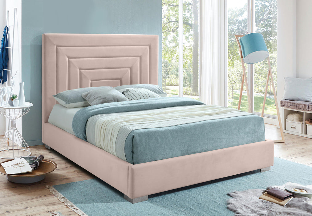 Nora Pink Velvet King Bed