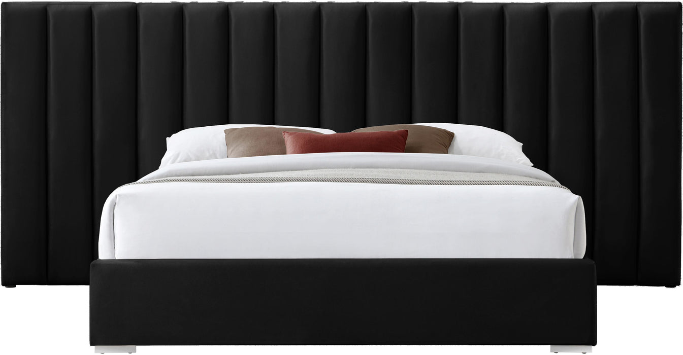 Pablo Black Velvet King Bed