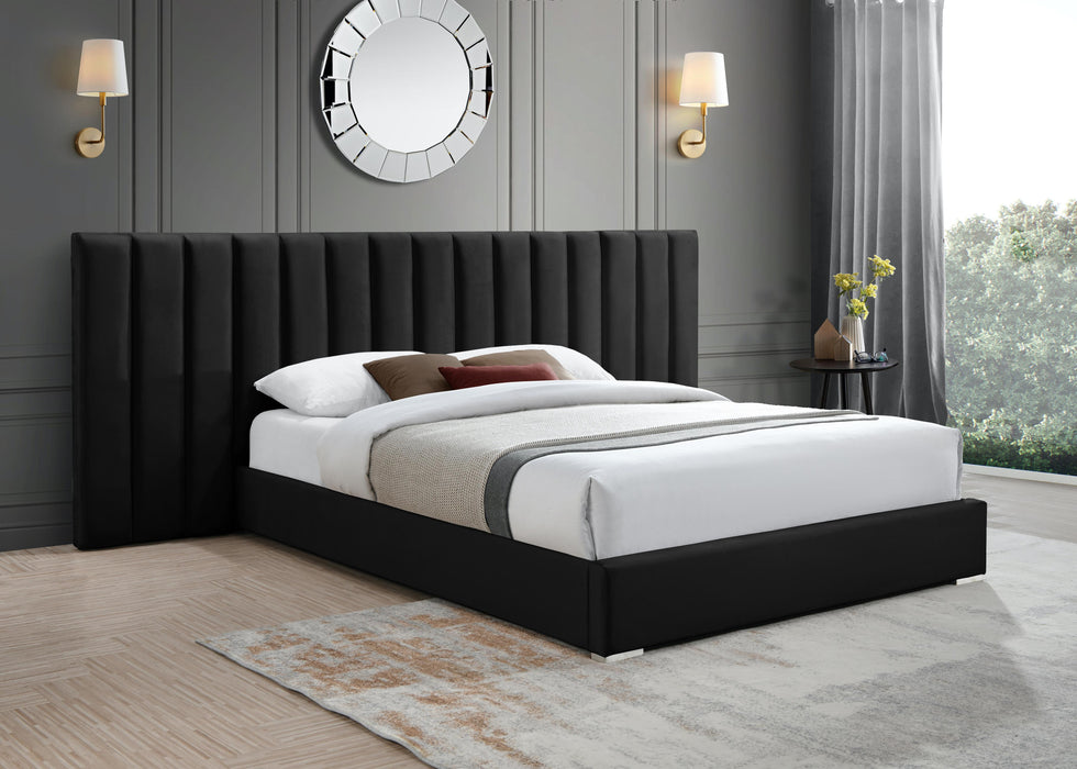 Pablo Black Velvet Queen Bed