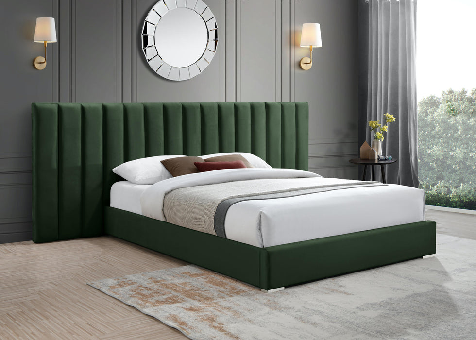 Pablo Green Velvet Queen Bed