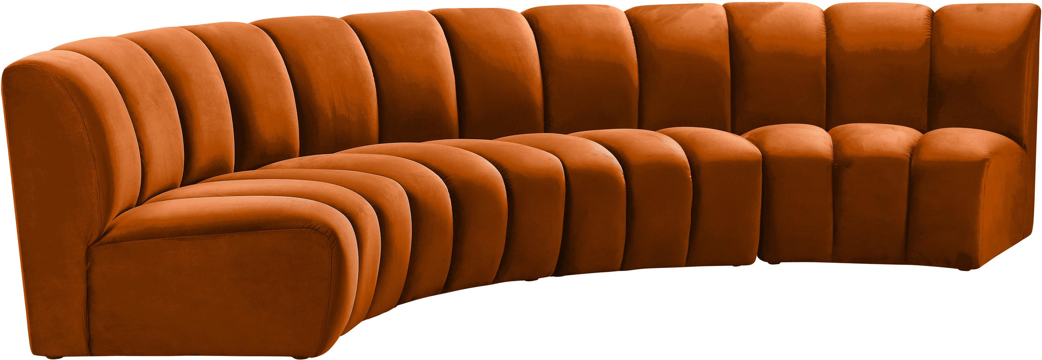 Infinity Cognac Velvet 4pc. Modular Sectional