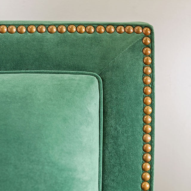 VERDANTE Emerald Green/Gold Love Seat